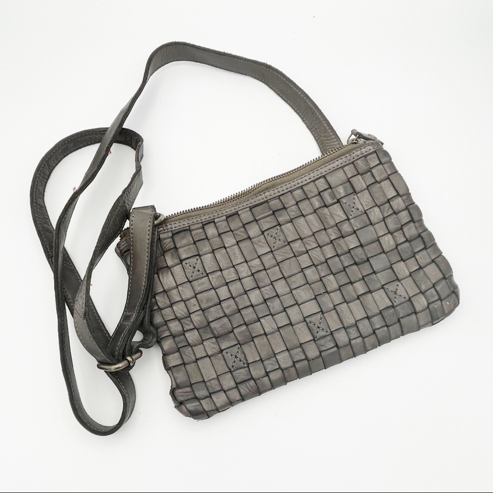 Ashwood Grey Leather Crossbody Purse